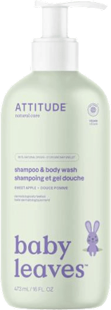 Baby leaves tělové mýdlo a šampon 2 v 1 s vůní sladkého jablka ATTITUDE