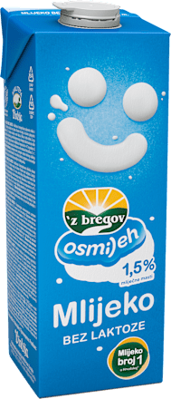 Mlijeko bez laktoze 1,5 % m.m. 'z bregov