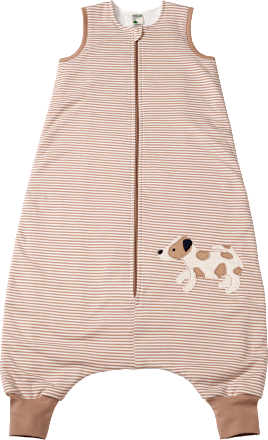 Schlafsack mit Beinen 1 TOG mit Streifen-Muster & Stickerei, braun, 110 cm ALANA