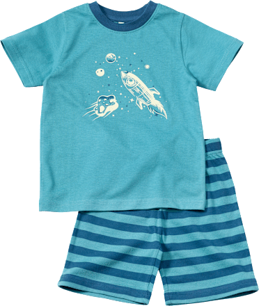 Schlafanzug mit Glow-in-the-Dark Weltall-Motiv, blau, Gr. 92 ALANA