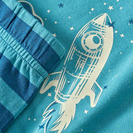Schlafanzug mit Glow-in-the-Dark Weltall-Motiv, blau, Gr. 122/128 ALANA