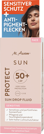 Sonnenfluid Gesicht sensitiv, sun drop fluid, LSF 50+ M. Asam