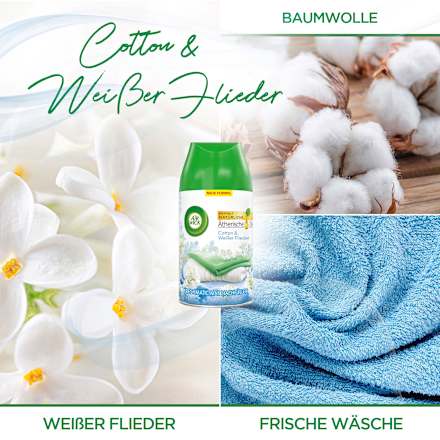 Lufterfrischer Freshmatic Duo Cotton & weißer Flieder Nachfüllpack (2x250 ml)  AirWick