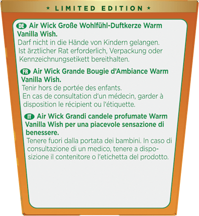 Duftkerze im Glas Warm Vanilla Wish AIR WICK