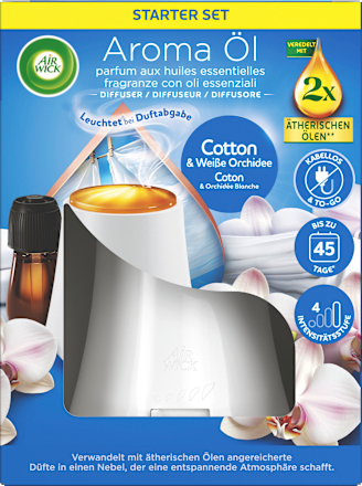 Lufterfrischer Aroma-Öl Cotton & weiße Orchidee Starterset AirWick