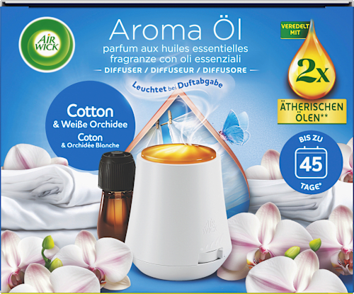 Lufterfrischer Aroma-Öl Cotton & weiße Orchidee Starterset AirWick