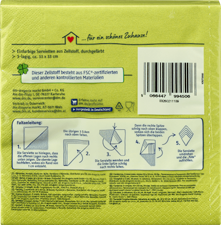 Speiseserviette Kiwi 33x33cm Profissimo