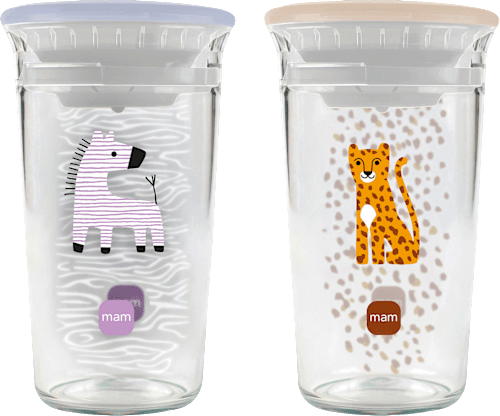 Trinkbecher Easy to Drink lila/beige, ab 8. Monat, 290 ml mam