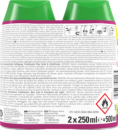 Lufterfrischer Freshmatic Seide & Lilienfrische Nachfüllpack (2x250 ml)  AirWick
