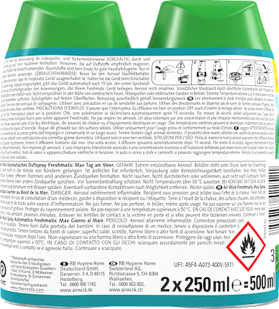 Lufterfrischer Freshmatic Tag am Meer Nachfüllpack (2x250 ml) AIR WICK