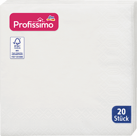 Cocktailserviette weiß 24x24cm  Profissimo