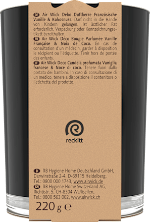 Duftkerze im Glas Französische Vanille & Kokosnuss 220 g AirWick