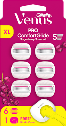 Náhradné holiace hlavice Pro ComfortGlide Sugarberry + puzdro Gillette Venus