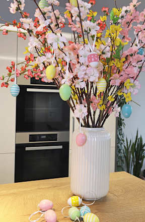 Kunststoffeier, pastell/gestreift/gepunktet (40 mm)  Dekorieren & Einrichten