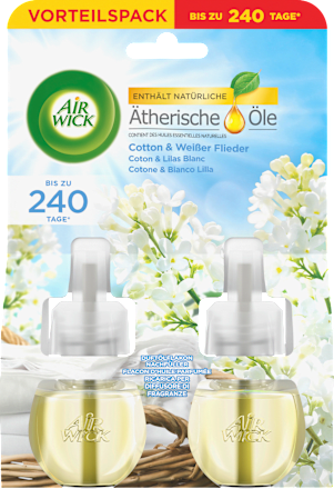 Lufterfrischer Duftstecker Cotton & Weißer Flieder Nachfüllpack (2x19 ml) AIR WICK