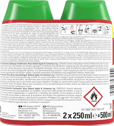 Lufterfrischer Freshmatic Baked Apple & Cinnamon Joy Nachfüllpack (2x250 ml)  AirWick