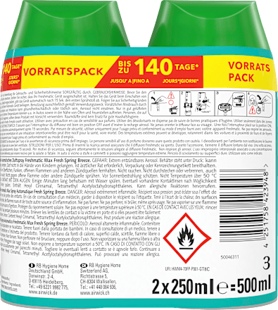 Lufterfrischer Freshmatic Spring Breeze Nachfüllpack  (2x250 ml) AIR WICK