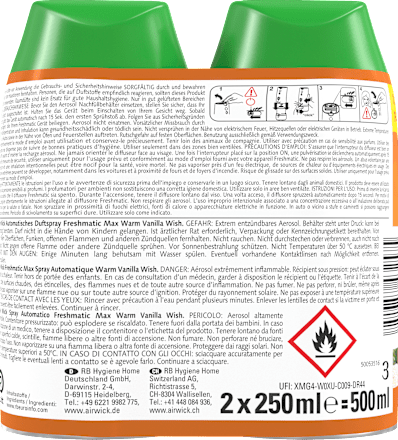 Lufterfrischer Freshmatic Warm Vanilla Wish Nachfüllpack (2x250 ml)  AirWick