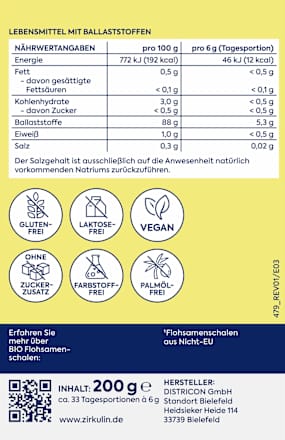 Bio Flohsamenschalen Zirkulin
