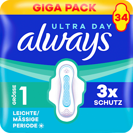 Binden Ultra Day Normal 1 Leichte bis mäßige Periode Giga Pack always