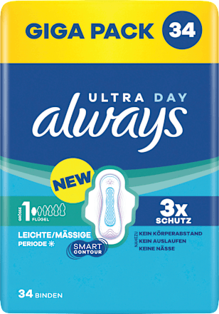 Binden Ultra Day Normal 1 Leichte bis mäßige Periode Giga Pack always