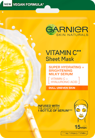 Maska za obraz v robčku z vitaminom C in hialuronsko kislino GARNIER SKIN NATURALS