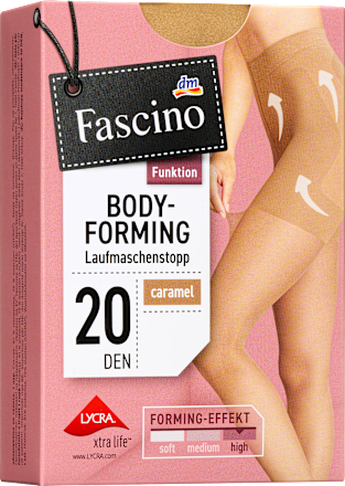Strumpfhose Bodyforming Laufmaschenstopp caramel 20 DEN, Gr. 42/44 Fascino