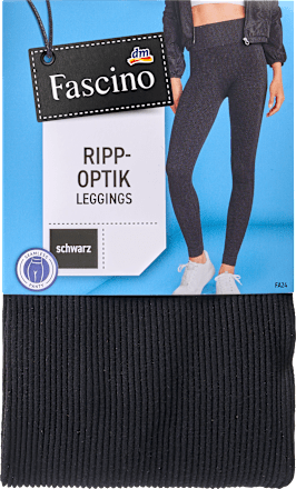 Leggings Ripp-Optik schwarz Gr. 38/40 Fascino