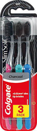 Четка за зъби Slim Soft Charcoal, мека Colgate