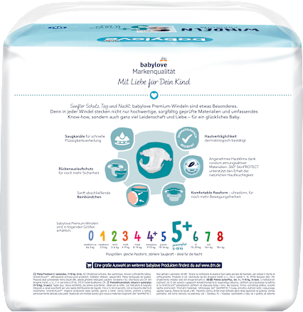 Plienky Premium - veľ. 5+ juniorplus (11-18 kg) babylove