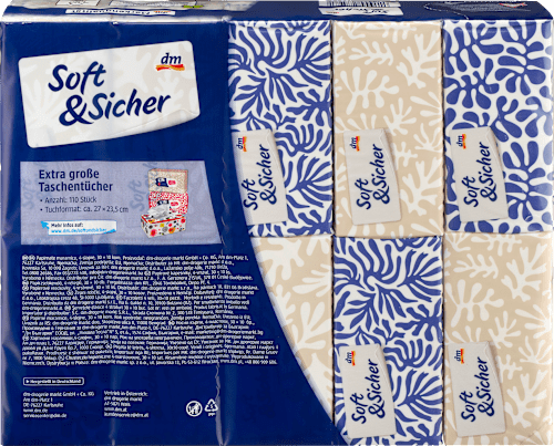 Fazzoletti tascabili 4 veli assort. Soft&Sicher