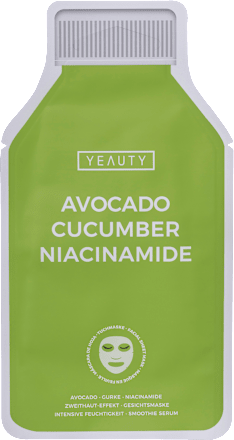 Tuchmaske Avocado Cucumber Niacinamide Yeauty