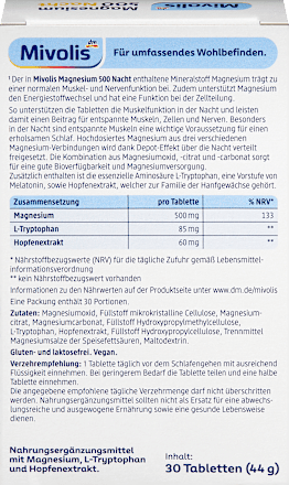 hořčík 500 Depot tablety na noc Mivolis
