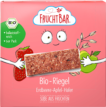 Fruchtriegel Erdbeere, Apfel, Hafer ab 3 Jahren (6x23 g) FruchtBar