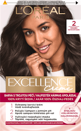 barva na vlasy Excellence Creme, 2 Černohnědá L'ORÉAL PARiS EXCELLENCE Creme
