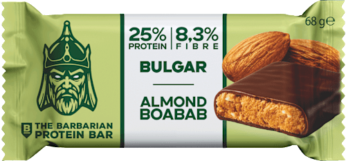 Био шоколадов протеинов бар с бадеми и баобаб THE BARBARIAN