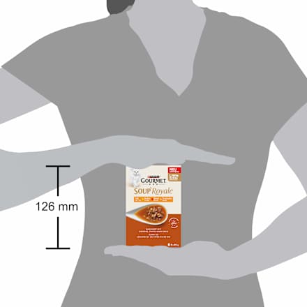 Nassfutter Katze mit Huhn, Rind & Truthahn, Soup Royale, Multipack (6x45 g) Purina Gourmet
