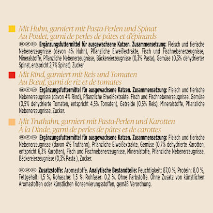Nassfutter Katze mit Huhn, Rind & Truthahn, Soup Royale, Multipack (6x45 g) Purina Gourmet
