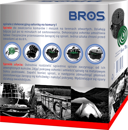 Spirale na komary z dekoracyjną osłonką stalową BROS