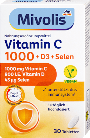 Vitamin C 1000 + D3 + Selen Depot 30 St Mivolis
