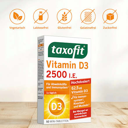 Vitamin D3 2500 I.E. Tabletten 50 St taxofit