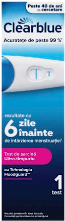 Test de sarcină Ultra-timpuriu (10 mUI), rezultate cu 6 zile mai devreme Clearblue
