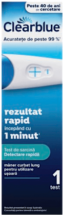 Test de sarcină cu detectare rapidă sub 1 minut Clearblue