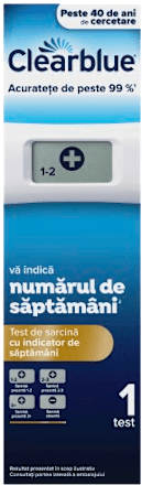 Test de sarcină digital cu indicator de săptămâni Clearblue
