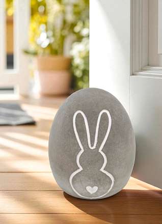 Betonei mit Hase, grau (10 cm) Dekorieren & Einrichten