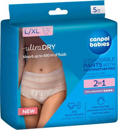 poporodní kalhotky s vložkou 2 v 1 L/XL Canpol babies