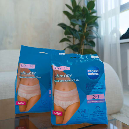 poporodní kalhotky s vložkou 2 v 1 S/M Canpol babies