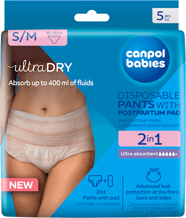 poporodní kalhotky s vložkou 2 v 1 S/M Canpol babies
