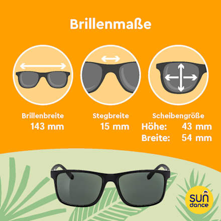 sluneční brýle, černé hranaté SUNDANCE