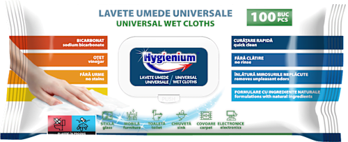 Lavete umede cu Bicarbonat și Oțet Hygienium